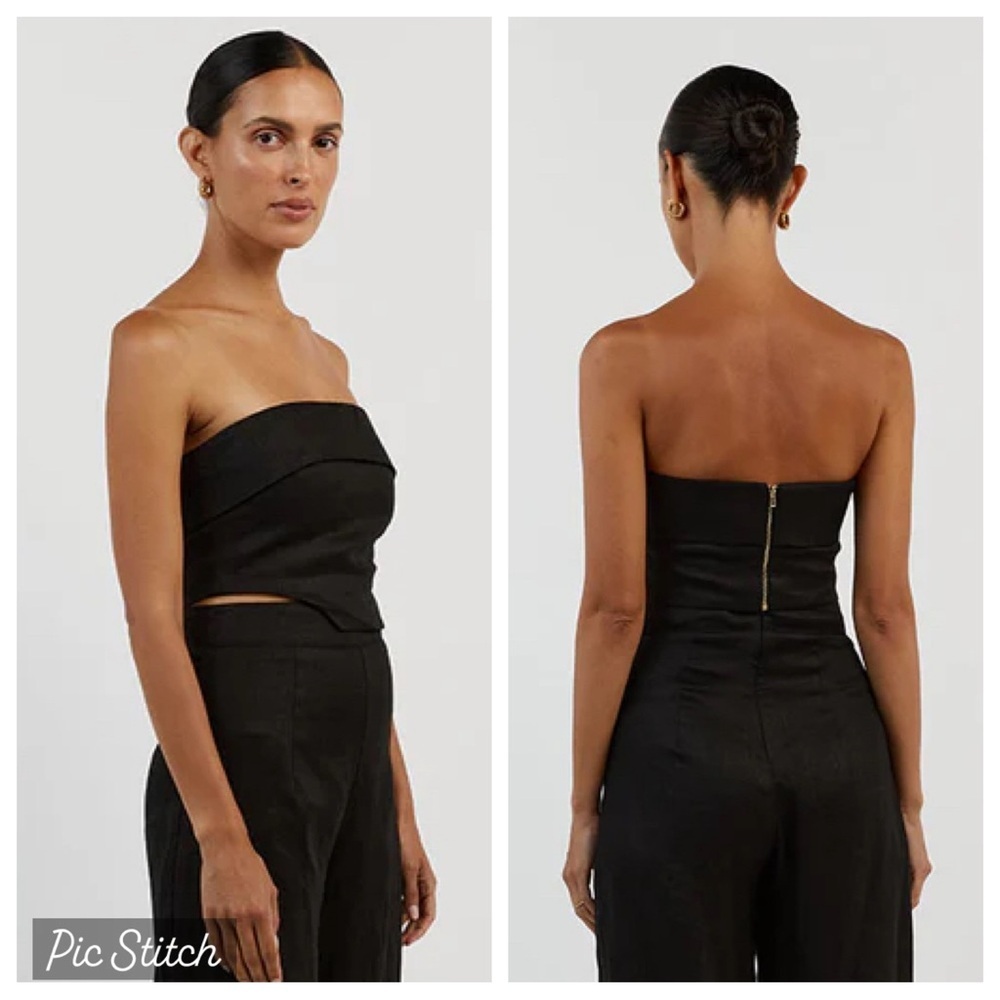 Dissh Lily linen corset zip back top